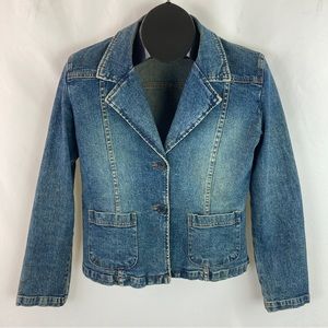 𝅺KALI Girl Blazer Style 2-Button Jean Jacket S